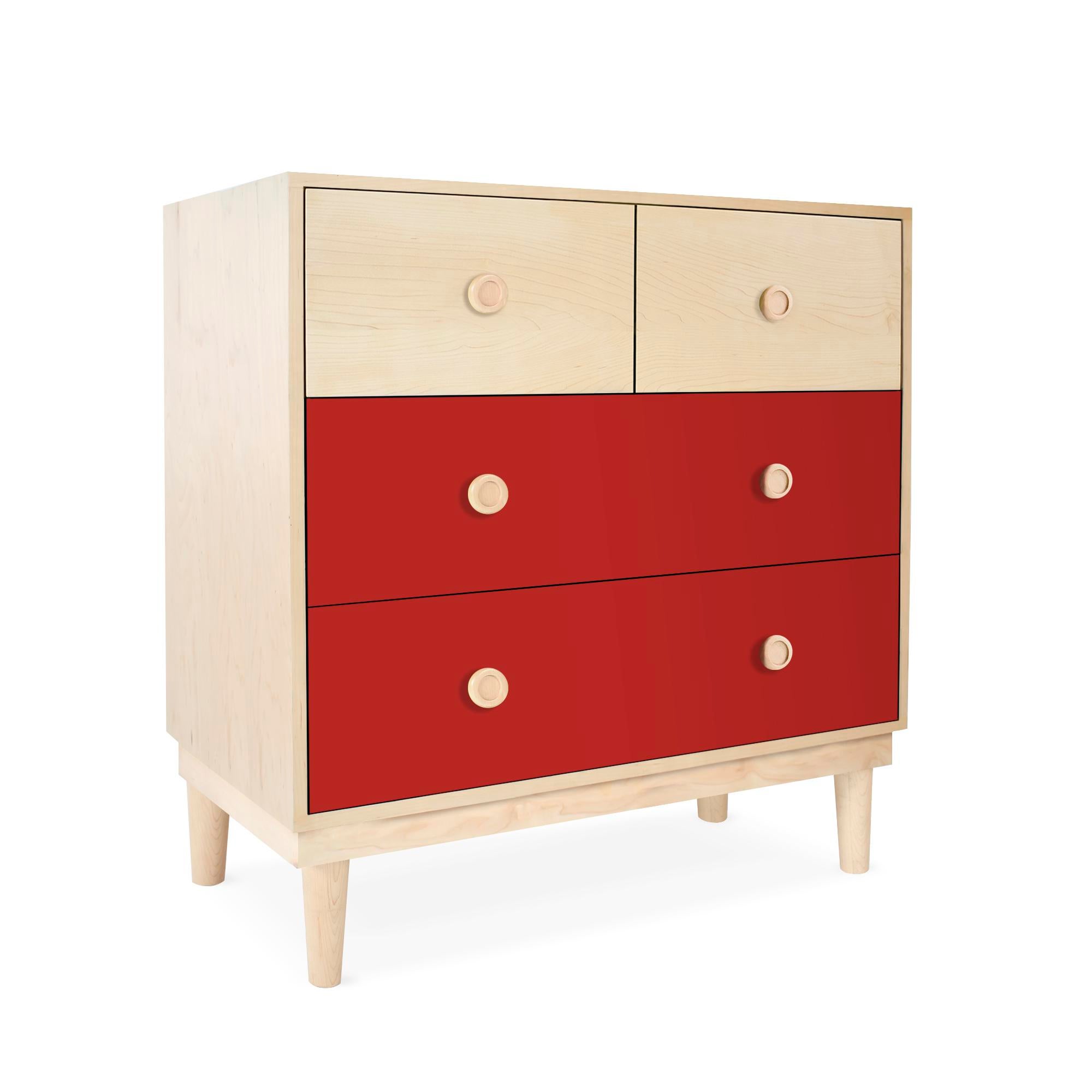 red kids dresser