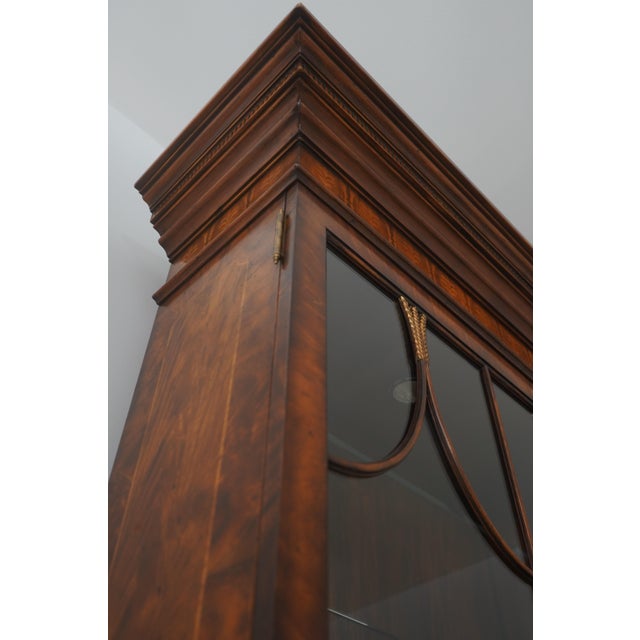 Theodore Alexander Inlaid Mahogany Large China Cabinet For Sale - Image 15 of 18