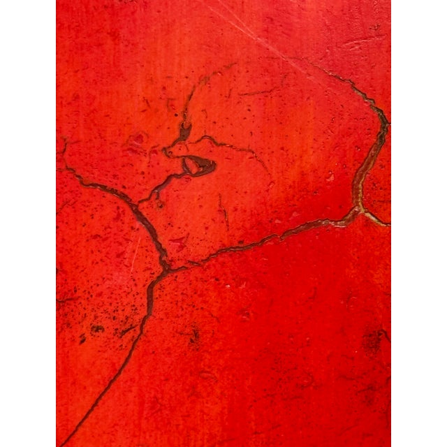 Red Kathy Haydon "Fire of St. Augustine" Original Mixed Media Abstract Painting For Sale - Image 8 of 12