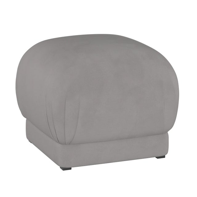 Lyra Ottoman in Otter Classic Velvet For Sale In Chicago - Image 6 of 6