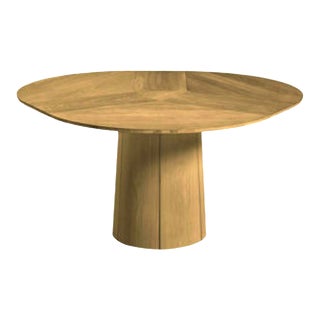 Vintage Pedestal Teak Dining Table For Sale