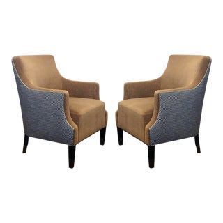 Contemporary Mohair Accent Armchairs – a Pair For Sale