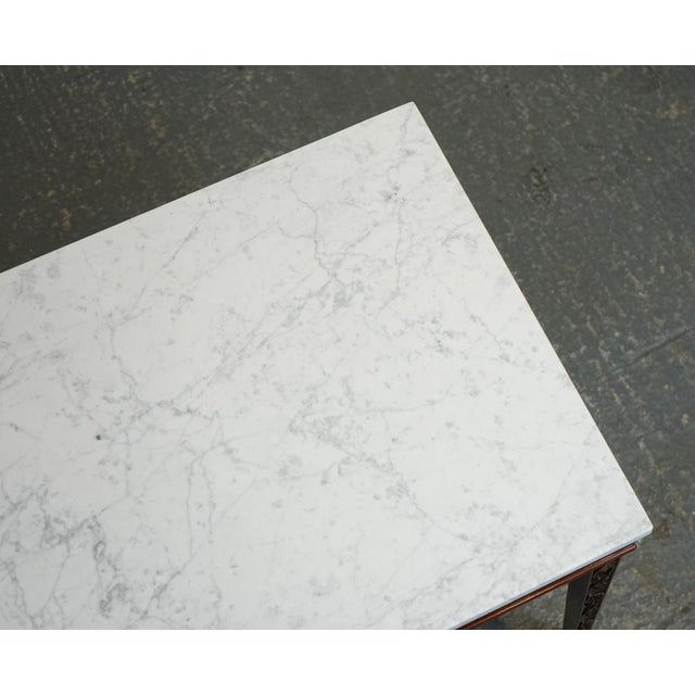 Chippendale Style Console Tables with White Carrara Marble Tops, Set of 2 For Sale - Image 18 of 18