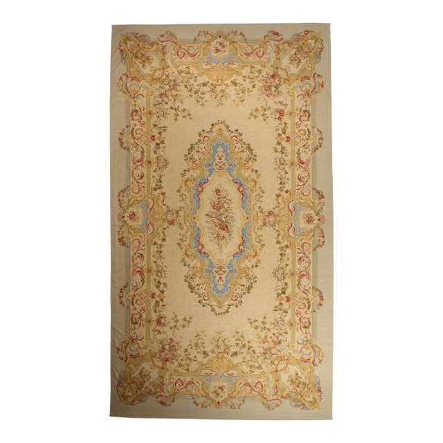 Vintage Chinese Aubusson Rug, 14'06 X 25'11 For Sale