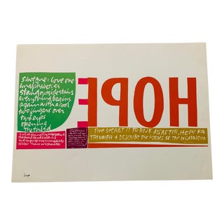 1960s Vintage Sister Mary Corita Kent "Hope" Pop Art Abstract Print For Sale