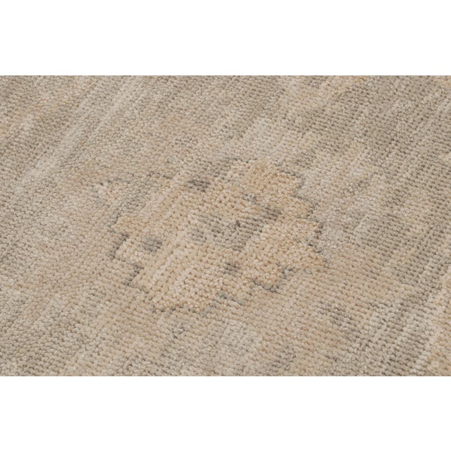 Late 20th Century Rug & Kilim’s Oushak Style Rug in Gray and Beige With All Over Floral Pattern For Sale - Image 5 of 7