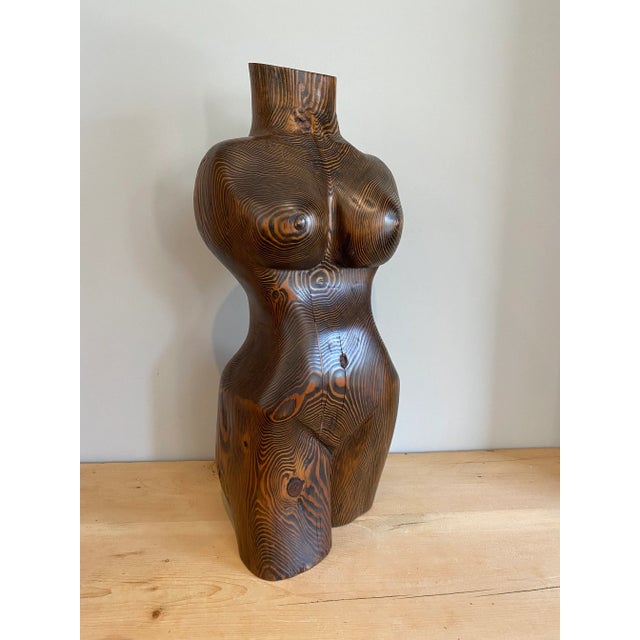 Vintage Solid Wood Modern Sculpture of a Womans Body For Sale - Image 9 of 9