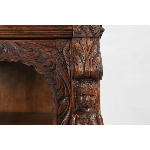 Baroque Style Display Case in Oak, Belgium, 1950s For Sale - Image 10 of 18