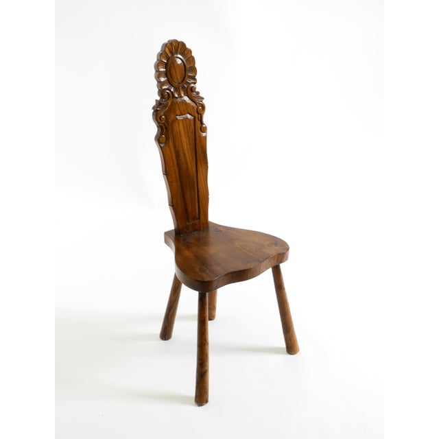 Spanish Wooden Chair with Ornate Backrest, 1960s For Sale - Image 4 of 18