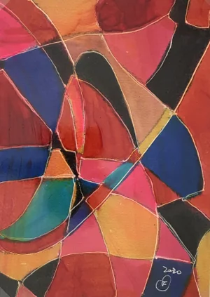 Abstract Modern “Vitrales” – Signed F, 2020