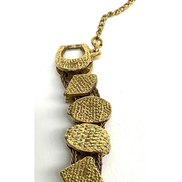 Vintage Goldette Multi Semiprecious Stone Goldtone Bracelet For Sale - Image 4 of 10