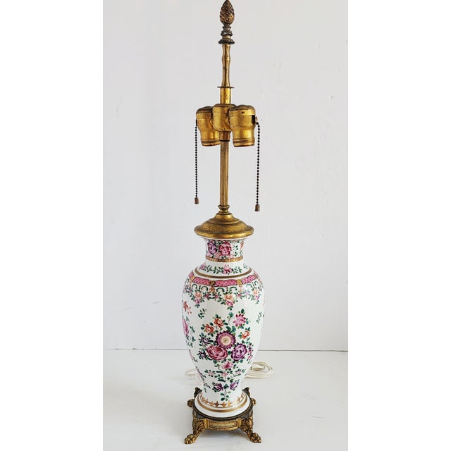 Antique Chinese Famille Rose Table Lamp For Sale - Image 12 of 12