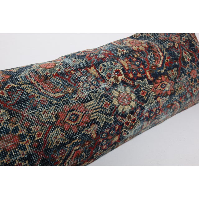 Navy Blue Antique Navy Blue Persian Rug Pillow Cover -16'' X 44'' For Sale - Image 8 of 11