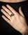 1990s 18k Gold Ring With Large Faceted Emerald For Sale - Image 5 of 5
