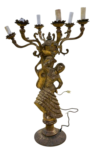 Golden Candleholder with Figure
