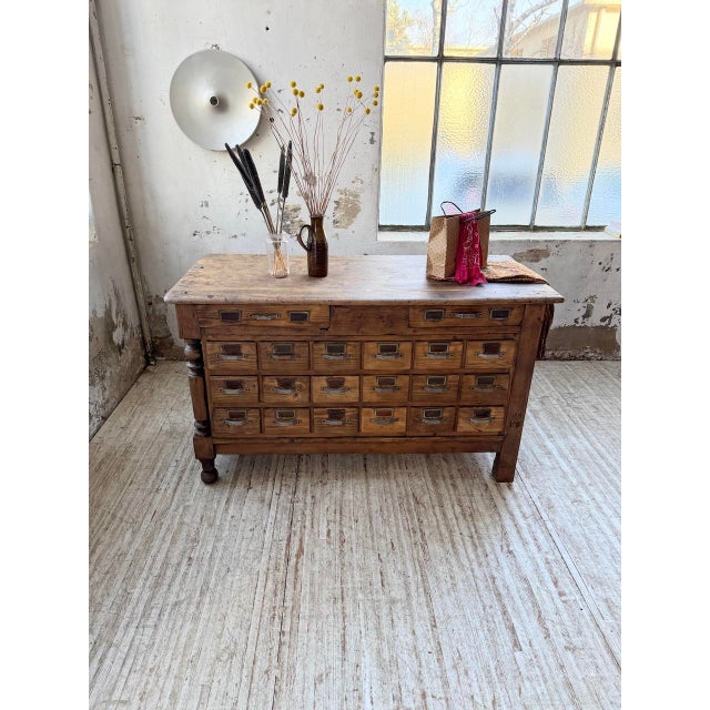 Multi-Drawer Workbench in Oak, 1950s For Sale - Image 11 of 18