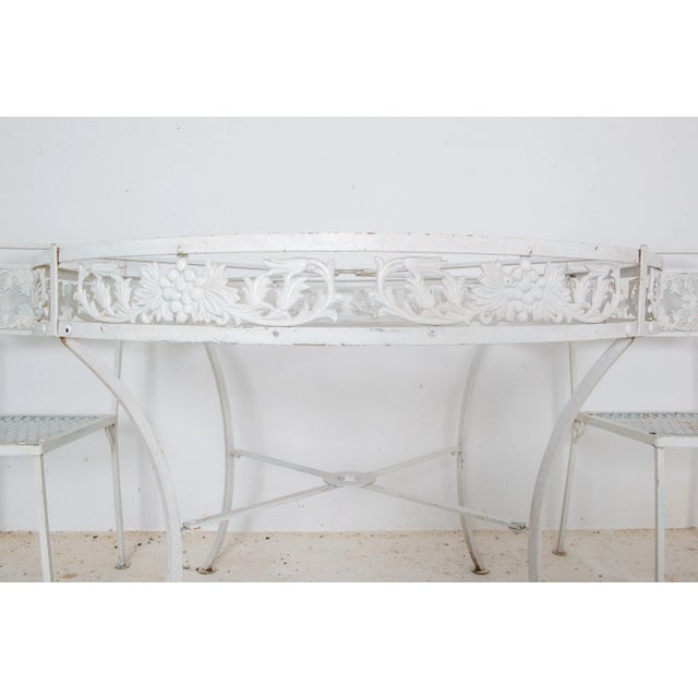 Molla Wrought Iron, Glass Top Table, Four Chairs, 1940s For Sale - Image 11 of 12