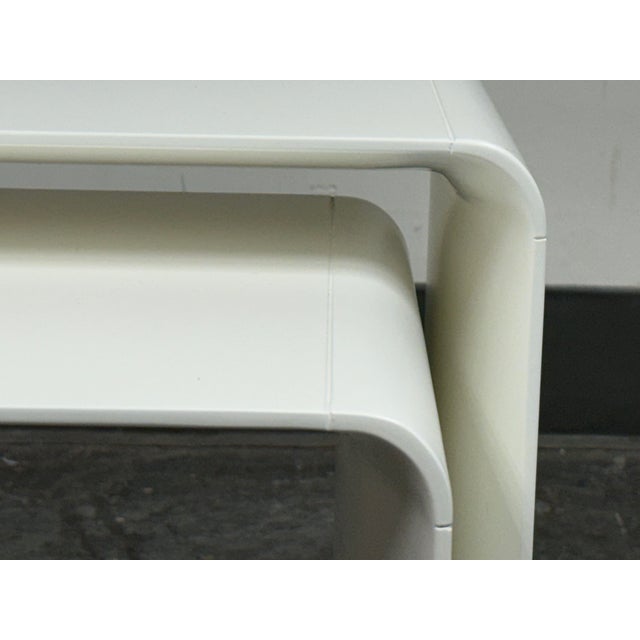 White Scandinavian Designs Two Piece White Nesting Table Set, Two Piece For Sale - Image 8 of 12