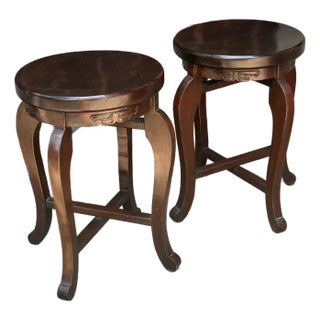 Pair of Antique Chinese Round Stools / Tables , Circa 1900’s For Sale