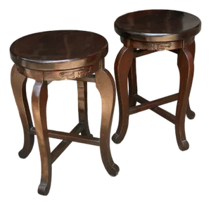 Pair of Antique Chinese Round Stools / Tables , Circa 1900’s