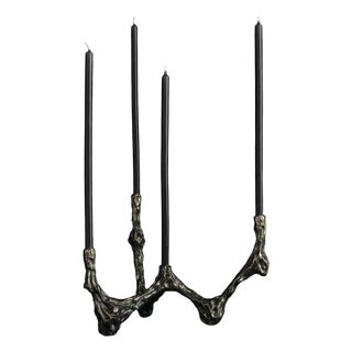 Omnia Vanitas Vanité 22 Candelabra in Patinated Cast Bronze by William Guillon For Sale