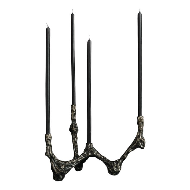 Omnia Vanitas Vanité 22 Candelabra in Patinated Cast Bronze by William Guillon For Sale