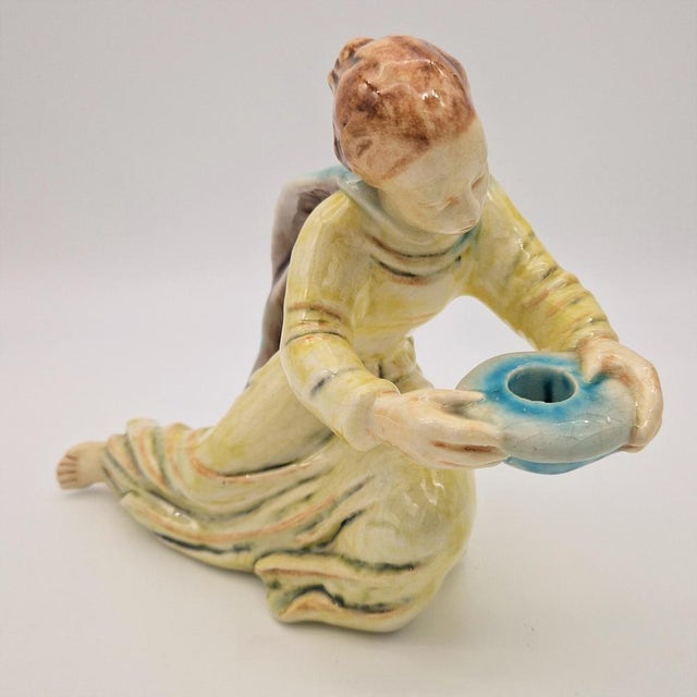 Ceramic Candlesticks by E. Roser for Karlsruhe Majolika, 1950s, Set of 2 For Sale - Image 9 of 18