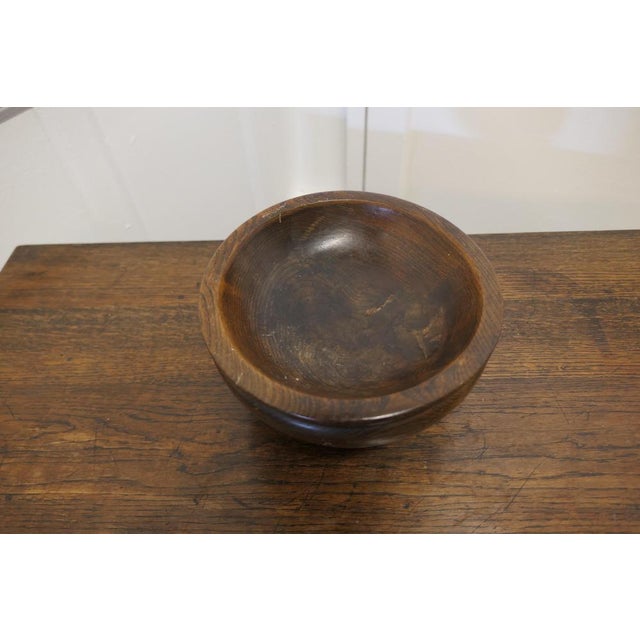 French Hand Turned Elm Wood Fruit Bowl, 1960s For Sale - Image 3 of 7