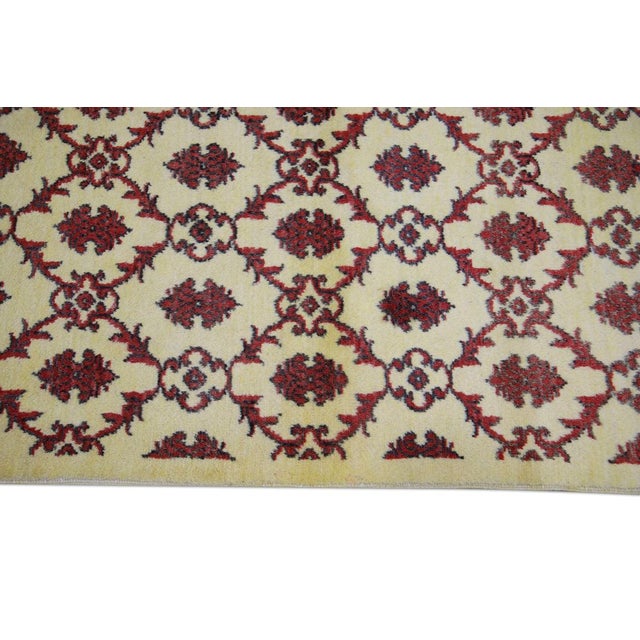 Early 21st Century Oriental Hand Knotted Rug Turkish Vintage Oushak 2'8" x 5'9" For Sale - Image 5 of 8