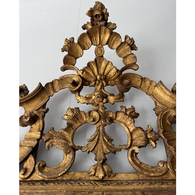 Antique Venetian Gilded Wood Mirror, 1700 For Sale - Image 8 of 14