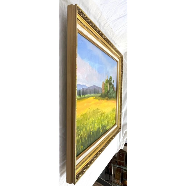 Signed Original Oil Painting by Karen Reinhart (American, 1938-2023) Titled 'Tuscan Countryside' For Sale - Image 10 of 12