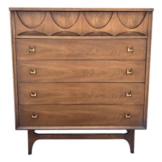 Broyhill Brasilia Tall Dresser Highboy in Vintage Mid Century Modern Style, Attributed For Sale