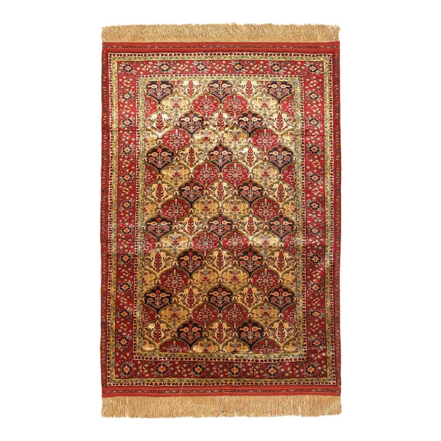 Pasargad DC Double-Sided Hand-Knotted Silk Quchan Rug For Sale