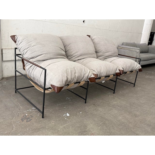 Contemporary Classic Home Palermo Natural Sofa For Sale - Image 3 of 12