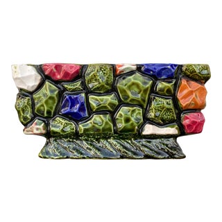 Mid 20th Century Small Mosaic Style Ceramic Planter For Sale