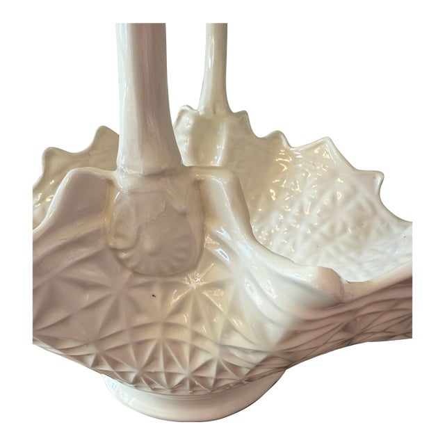 Original Hand-Painted 1975 Ceramic Basket For Sale