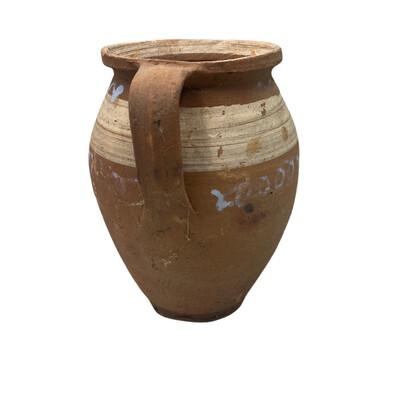 This antique one-handle terra cotta vessel from Hungary is a wonderful addition to any Farmhouse decor. The rustic pottery...