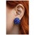 Art Deco Bochic “Orient” Vintage Retro Bubble Sapphire Earrings Set 18K Gold & Silver For Sale - Image 3 of 7