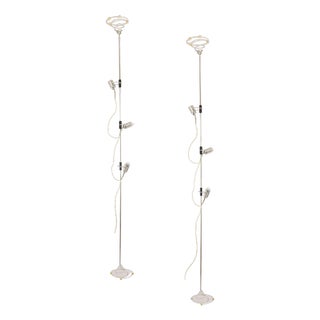Chrome Floor Lamps by Francesco Fois for Reggiani, 1960s, Set of 2 For Sale