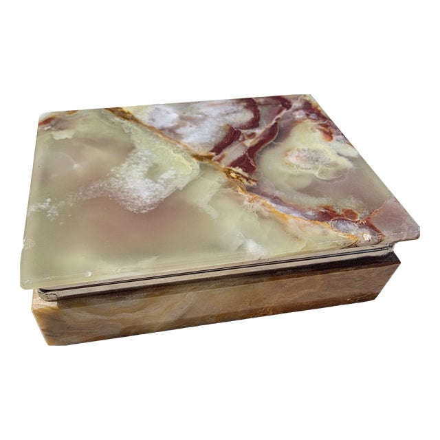 Zebra Green Onyx Jewelry Box, Italy, 1950s For Sale