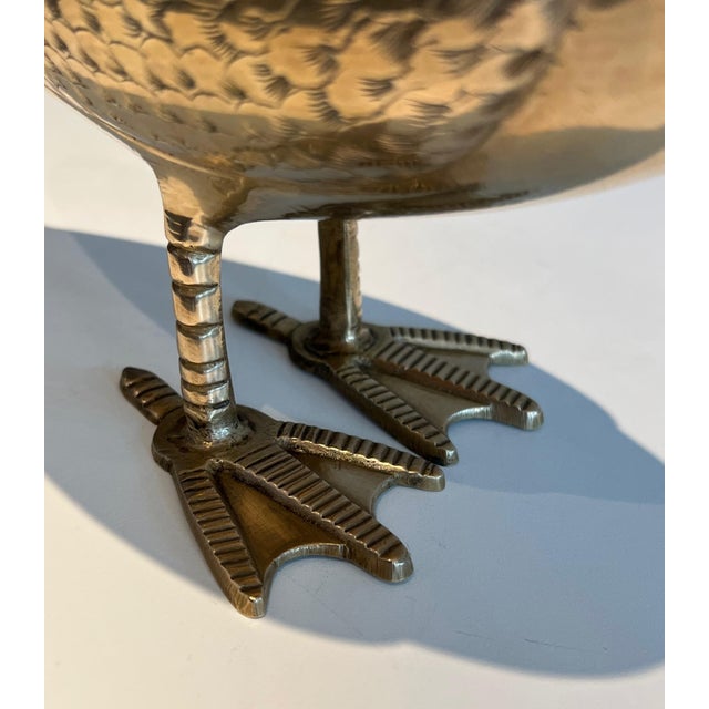 1970s Decorative brass sculpture representing a duck For Sale - Image 11 of 12