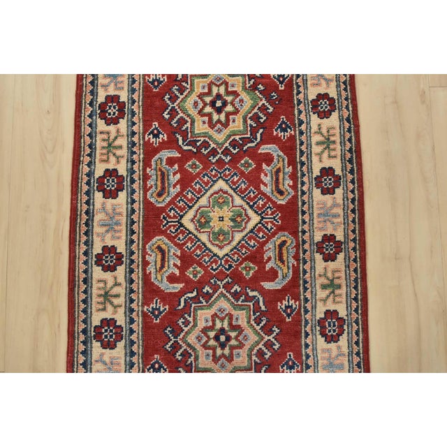 2020s Kazak Runner 2′ X 7’10” Red Wool Tribal Hand-Knotted Oriental Rug For Sale - Image 5 of 12