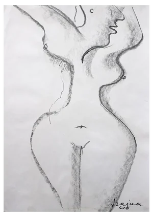 Józef Szajna, Untitled, 2001, Charcoal on Paper