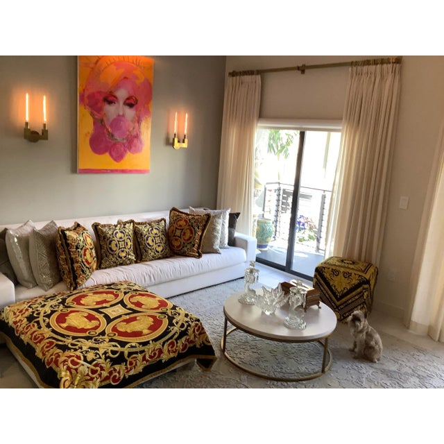 1990s Vintage Lion and Urn Versace Velvet Pillows - Set of 4 For Sale - Image 10 of 12