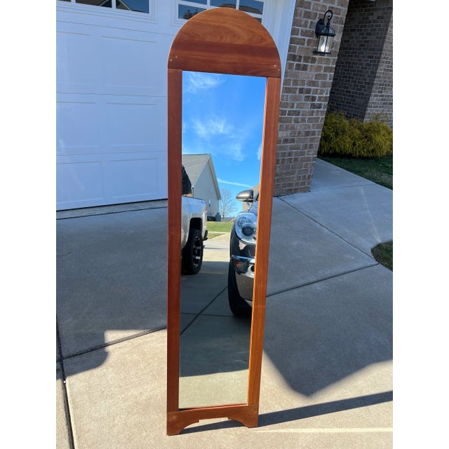 Vintage Mid Century Large Full Length Solid Teak Arched Folding Stand