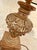 Late 20th Century Neoclassical-Style Faux Wood Urn Table Lamp, Detailed Baluster Pedestal & Contrasting Opaque Black Drum Shade For Sale - Image 5 of 11