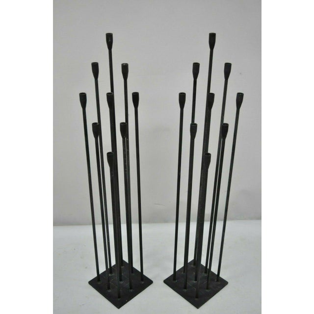 Mid Century Modern Harry Bertoia Style Iron Floor Candelabra A Pair Chairish