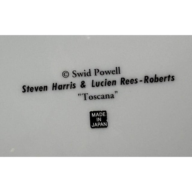 1980s Swid Powell “Toscana” 12″ Dinner Plates by Steven Harris & Lucien Rees-Roberts — Set of 2 For Sale - Image 9 of 9