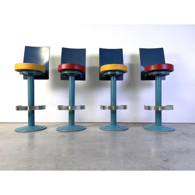 Vintage Industrial Bar Stools, United States, 1980s, Set of 4 For Sale - Image 11 of 14