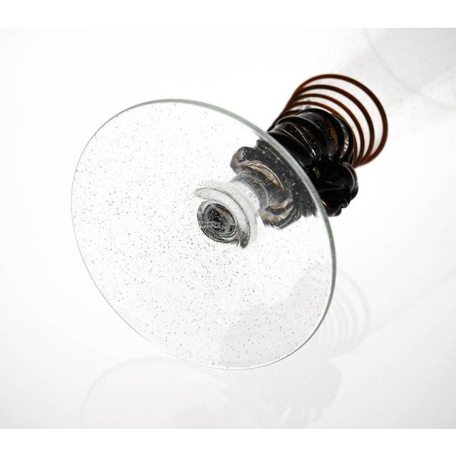 Brown Brown Accent and Pulegoso Murano Glass Nautilus Flutes from Cenedese, 1950s, Set of 6 For Sale - Image 8 of 18